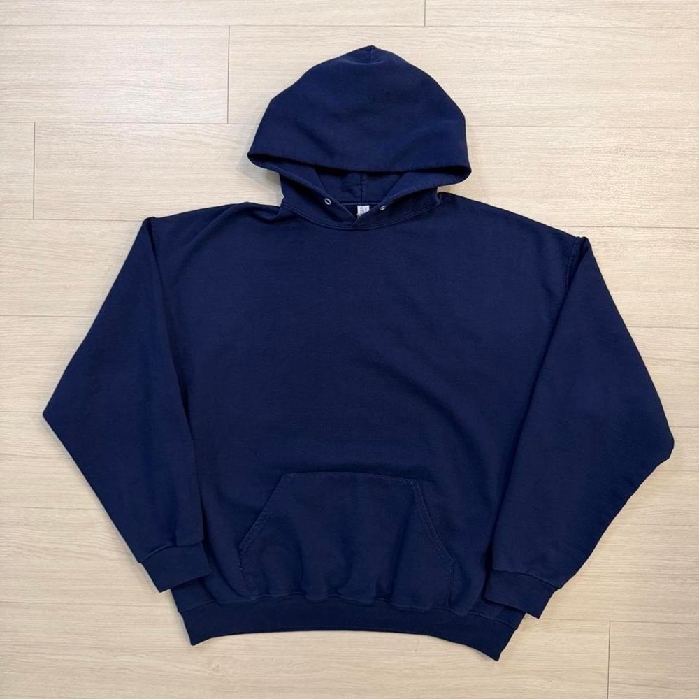 Blank Jerzees NuBlend Navy Blue Kangaroo Pocket Hoodie Mens Size XXL Basics